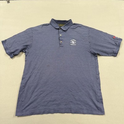 Bobby Jones Polo Shirt Mens XL Blue Stripe 2006 U.S. Open Winged Foot Golf