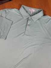Peter Millar Summer Comfort Golf Polo Shirt Performance Men s 2XL Green Stripe