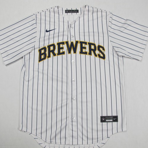 Milwaukee Brewers Christian Yelich Trikot Herren Medium #22 Nike weiß gestreift