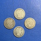 4 Different Barber Quarters 1898-S,,01,,07,,11