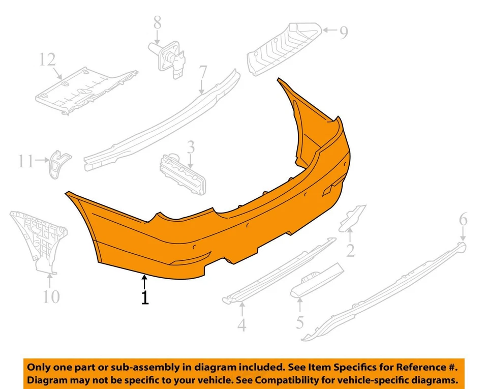 BMW E60 E61 M5 2006-2010 OEM TRASERO EXTERIOR CARROCERÍA PARACHOQUES CUBIERTA NEGRO ZAFIRO Foto 3 de 4
