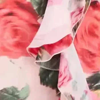 Blusa para mujer GUESS talla S soave con volantes floral de gasa Foto 2 de 3