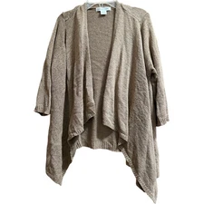 August Silk Tan Knit Cardigan - Size Large