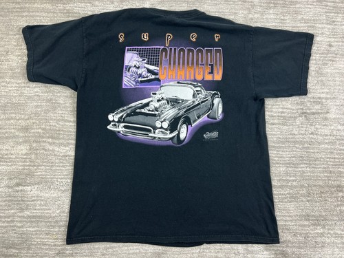 1999 Super Charged Muscle Car Shirt Mens Extra Large Black Never Die Arizona - Picture 8 of 13