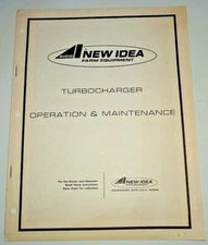 New Idea Turbocharger Operators Operation & Maintenance Manual Original! 4/76
