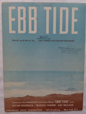 EBB TIDE Noten '37 Wörter & Musik von Leo Robin & Ralph Rainger, die Titel s