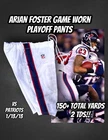Arian Foster Game Used Worn Houston Texans NFL Playoffs Pants 150 Yds 2 TDs 🔥