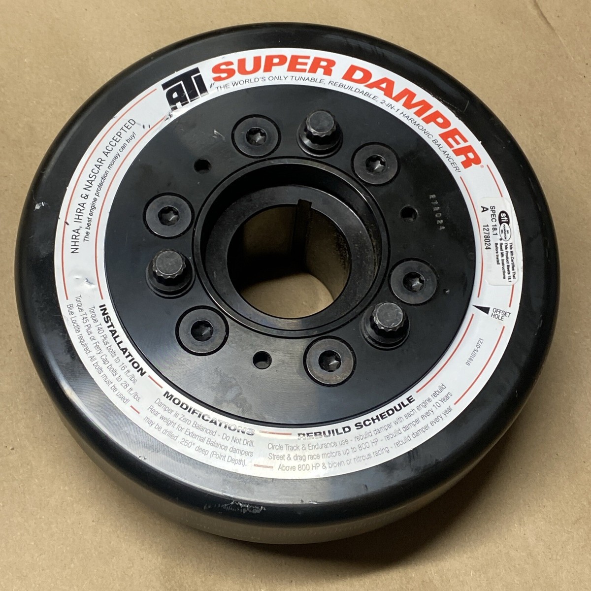 ATI Super Damper SFI SPEC 18.1 1278024 / 919107S-0721 / 919107S US