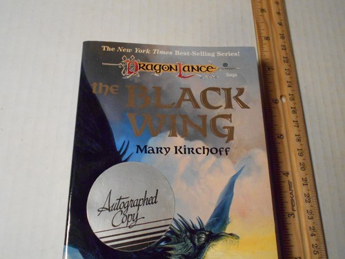 Black Wing Signed Mary Kirchoff Dragon lance Saga Paperback 1993 TSR Book - Imagen 2 de 16