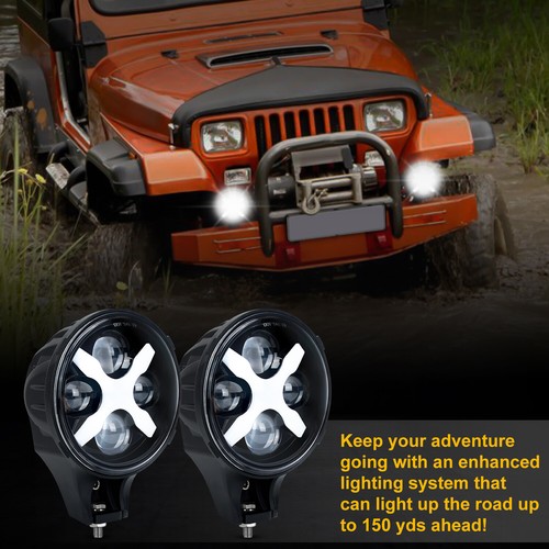 2pcs Round 7" LED Work Lights Spot Offroad SUV ATV DRL Driving Bumper Fog Pods - Picture 6 of 15