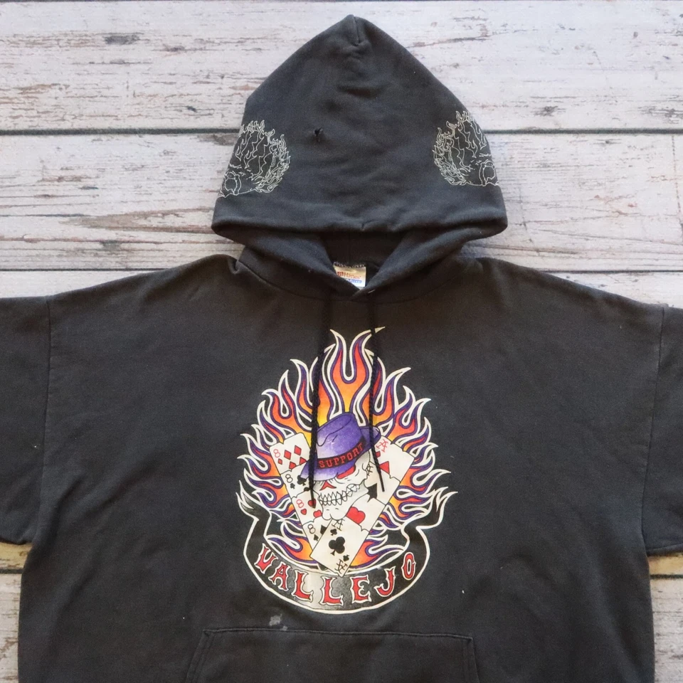 Vintage Vallejo Hells Angels Support 81 Hoodie Sweatshirt Size XXL - Photo 2/4
