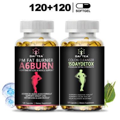 Fatburner & Darmreinigung, Appetitkontrolle, Abnehmen, Detox 240 Kapseln
