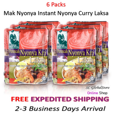 6x Mak Nyonya Instant Nyonya Curry Laksa For Chicken Fish & Meat Authentic Sauce