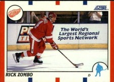 1990 SCORE NHL HOCKEY Trading Card #101 -- Rick Zombo, Detroit Red Wings 😎