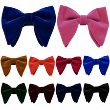 Men Solid Velvet Oversize Big Bow Tie Wedding Party Tuxedo Business Bowtie RS337