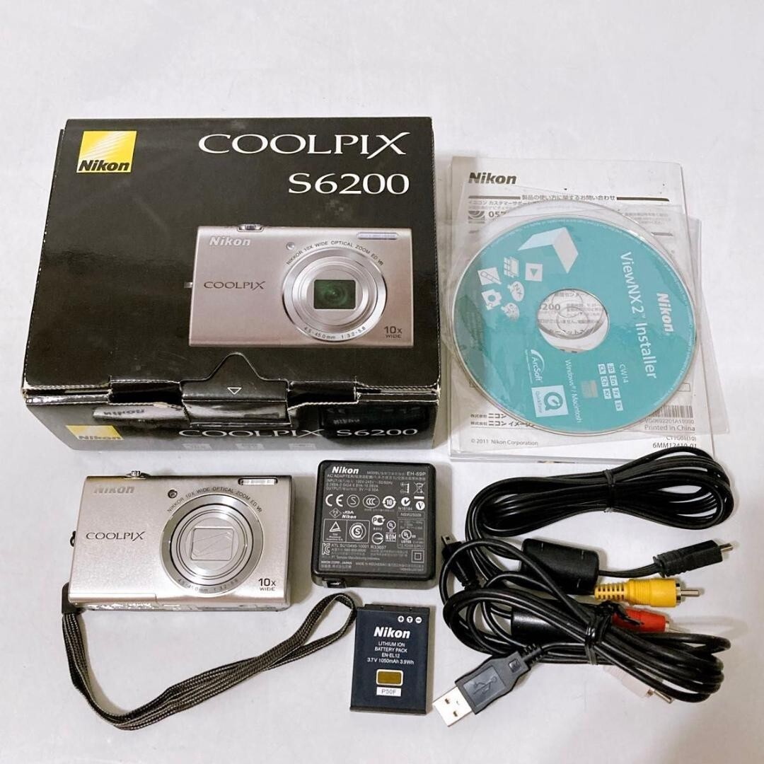 Nikon COOLPIX S6200 Digital Camera platinum silver color 16.0 