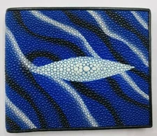 BLUE GENUINE STINGRAY LEATHER WALLET BIFOLD