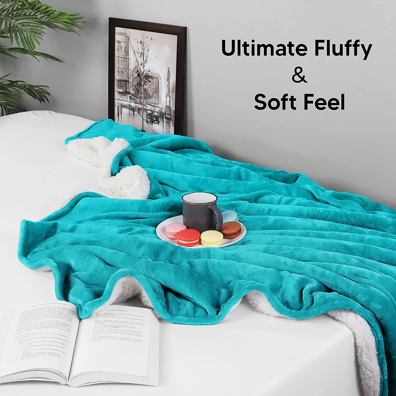 Utopia Bedding Sherpa Bed Blanket 480GSM Plush Blanket Fleece Reversible Blanket - Picture 42 of 88