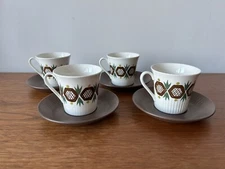 MCM Figgjo Flint “Rolf” Coffee Cups & Saucers Norway Brown