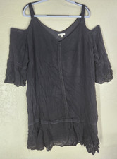 Cato Ladies Little Black Dress Midi Size 22/24 Brocade Trim