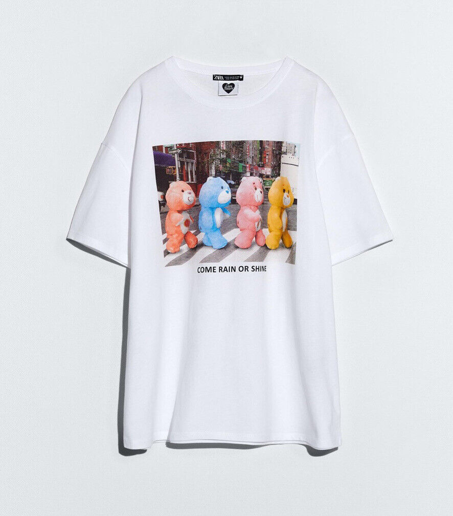 ZARA【NEW】CARE BEARS☆FADED-EFFECT T-SHIRT CARE BEARS™ WASHED EFFECT T-SHIRT - Blue | ZARA United States
