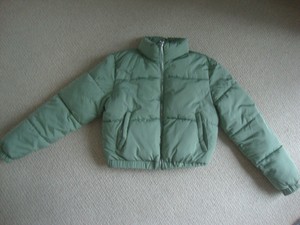 light green puffer jacket
