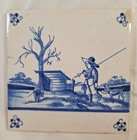 Antique Delft tile - 18th century - shepherd