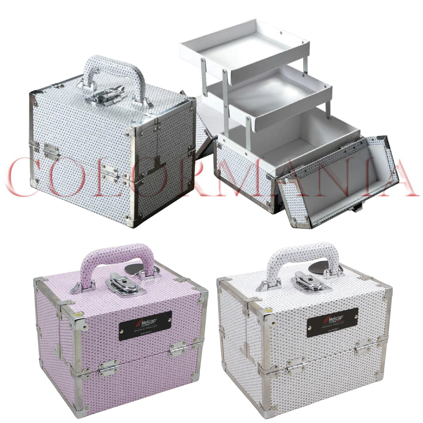 Melcap Beauty Mini Strass: Valigia Trucchi Professionale con Ripiani