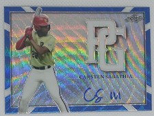 2021 LEAF PERFECT GAME CARSTEN SABATHIA AUTO BLUE WAVE REFRACTOR 3/9