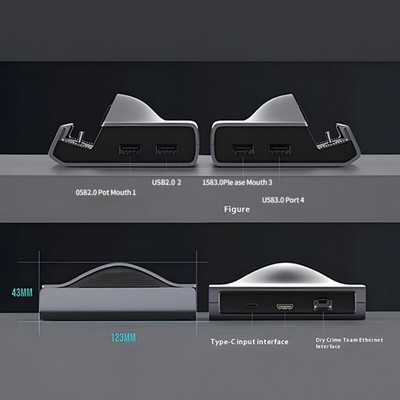 Game Console Charging Dock Support 4K 60 Frame Output Charging Docking Station
