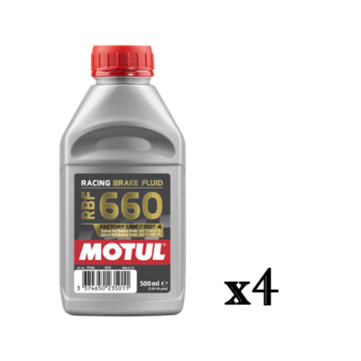 Motul Rbf 660 Öl Flüssigkeit Bremsen Racing Motorrad Dot 4 100% Optik 4 X 500 ML