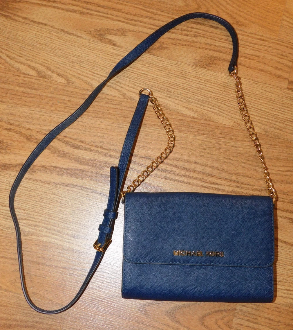 crossbody michael kors blue purse