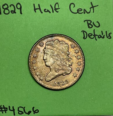 1829 Classic Head Half Cent Brilliant Uncirculated BU See Pics