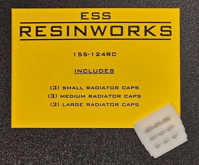 1/24 1/25 SCALE RADIATOR CAPS 3 SIZES (9PCS) 155-124RC ESS RESINWORKS