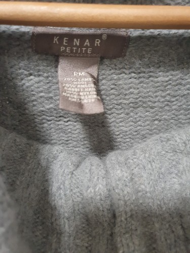 Kenar Lambs Wool Angora Rabbit Shawl Neck S/Sleeve Jumper size small petite Ex - Picture 5 of 12