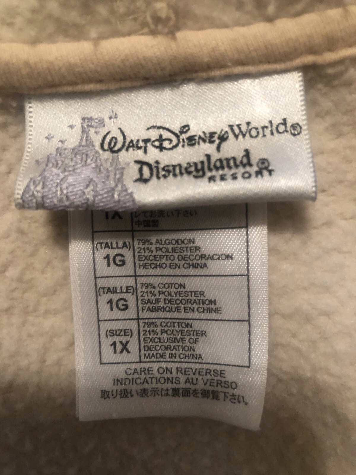 OFF WHITE Giacca con cappuccio manica lunga in pile bianco sporco MINNIE MO di Parchi Disney taglia 1X