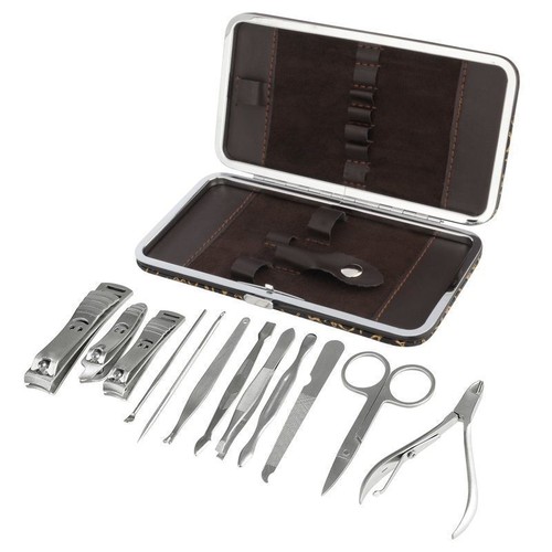 New Professional Set Nail Care Manicure Pedicure Cuticle Clippers Tool Kit 12pcs - Picture 4 of 12
