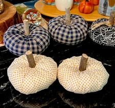 2 Orange/White Halloween/Harvest/Fall Pumpkins Farmhouse Decoration/Decor