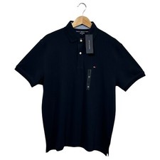 Tommy Hilfiger Men's Cotton Polo Shirt Size M-L Navy Blue Soft Breathable Fabric