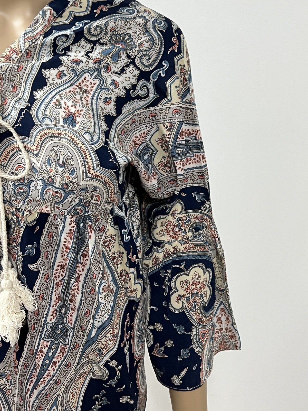 Bohemian Button Down Patterned Blouse Ladies Size… - image 3