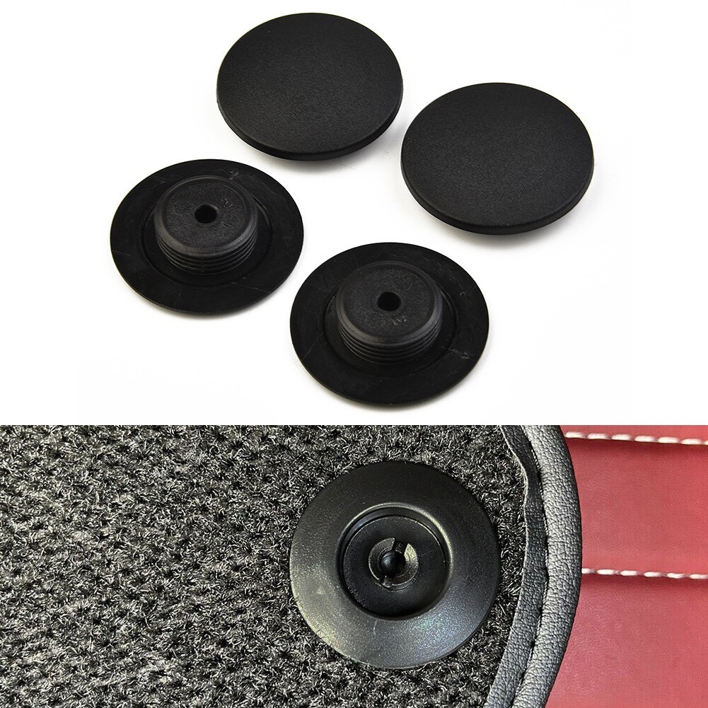 Durable Car Floor Mat Fasteners Parts Plastic 2Pcs Black Fitting Clips