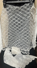 White Lace Collar, table cover or shawl and scarf lot of 3