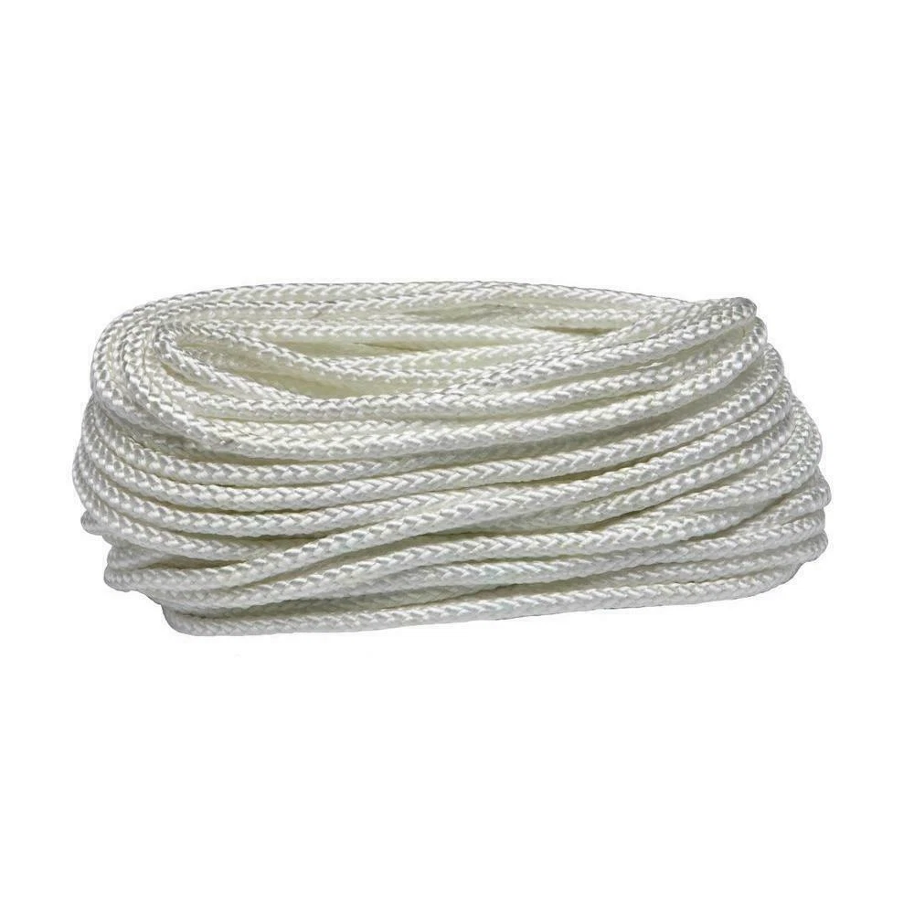 1/4in X 50ft White Nylon Rope 372LBS Break Strength 124LBS WLL