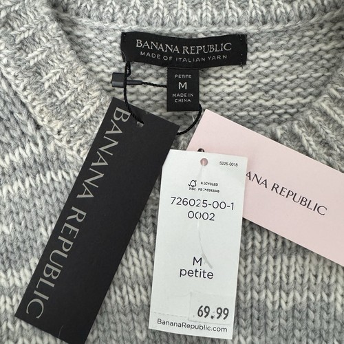 Banana Republic Womens Sweater Medium Petite Fair Isle Merino Alpaca Blend New - Picture 5 of 13