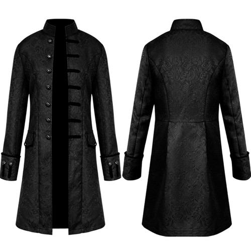 Costume Médiéval Steampunk pour Homme Déguisement d'Halloween Noir Taille M - Photo 2/6