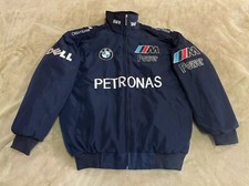 Unisex Adult BMW Jacket Ebroidered Cotton Padded Racing Jacket Navy