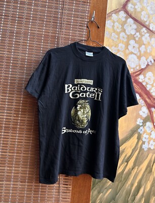 Vintage 2000 s Baldurs Gate II Shadows Of Amn Promo T-shirt Size L 
