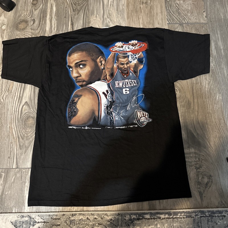 Vintage New Jersey Nets Kenyon Martin Tee 2000s Large Avant Guard NBA DRY ROT