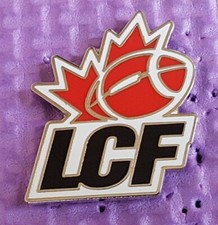 LCF (Liegue Canadienne de Football) White & Red CFL logo pin made by JFSC