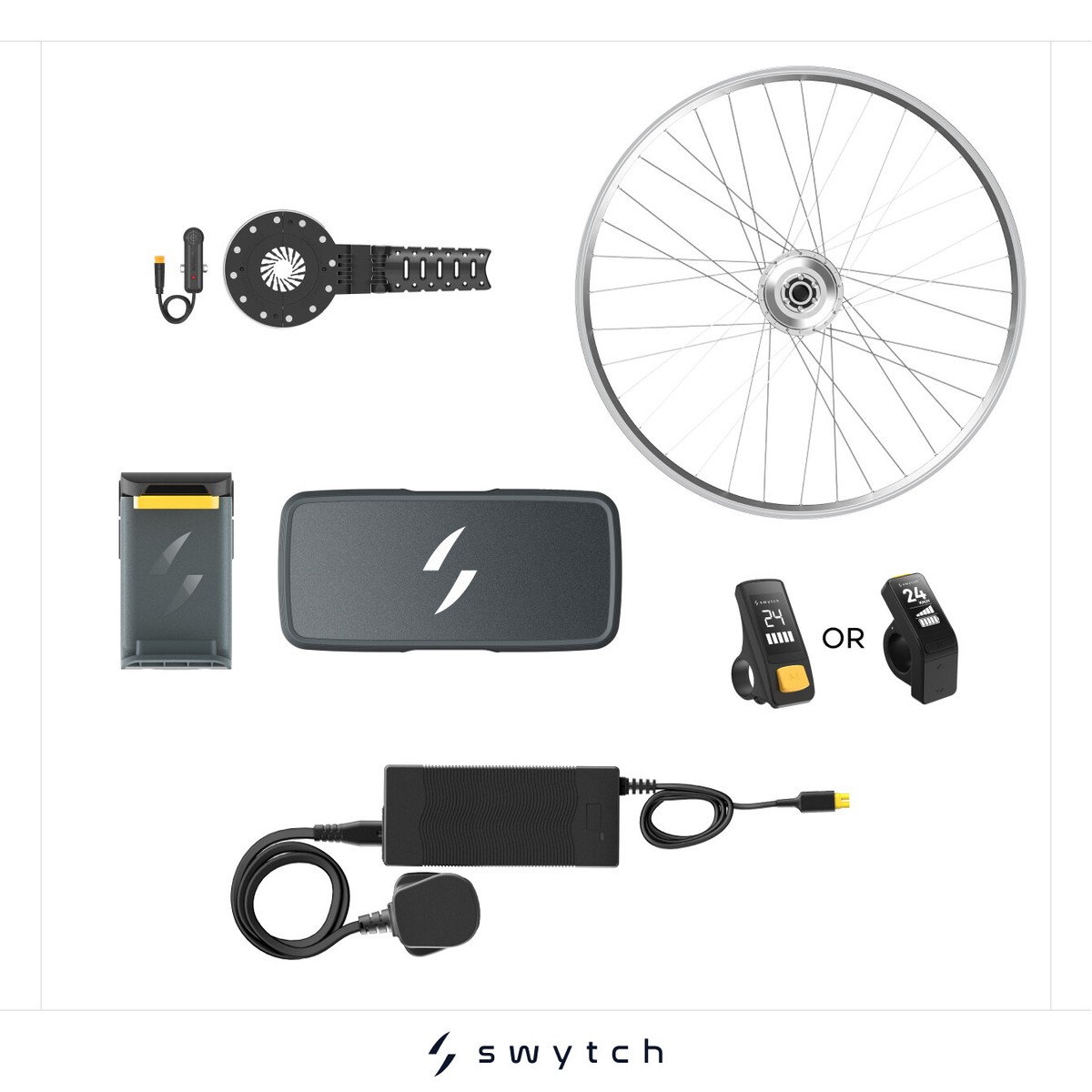 パーツ Swytch Bike Electric Assist Conversion Swytch eBike Electric Bike Conversion Kit | Battery Included 36V